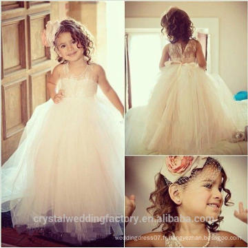 Les dernières robes de mariée Princess Wedding Wedding Dresses Frocks Birthday Lace A Line Long Flower Girl Dresses LF27